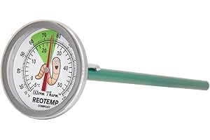 REOTEMP K83W Worm Therm Soil Thermometer with Worm Composting Digital Guide for Red Wiggler Compost Bins