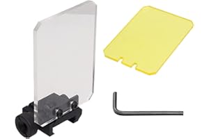 ToopMount Sight Scope Lens Sights 3mm Lens Screen Cover Shield Square Foldable Tactical Clear Transparent Protector Lens 20mm Rail Mounted Sight Protector for Scope/Red Dot Sight