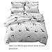 LemonTree Kids Panda Bedding Set - Child Soft Gray Comforter Cover - Cartoon White and Black Panda Pattern,Hypoallergenic,Microfiber,1 Duvet Cover+2 Pillowcases JUST Cover (Full/Queen, 03 Panda)