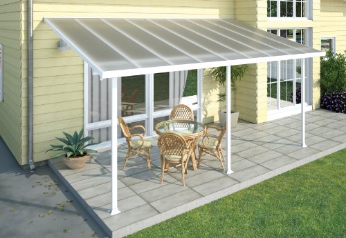 Canopia by Palram Terrassenüberdachung Alu Feria 3x5.46 Polycarbonat Hohlkammerplatten Pergola 546 x 300 cm Weiss zur Überdachung ihrer Terrasse
