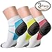 QUXIANG Compression Socks for Women and Men (3 Pairs) Sport Arch Support Low Cut Running Gym Compression Foot (Large/X-Large, Assorted)
