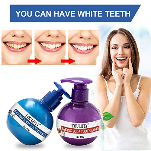 Whitening Toothpaste,Baking Soda Toothpaste,Teeth Whitening Toothpaste,Intensive Stain Removal Whitening Toothpaste,Strengthening Toothpaste Fight Teeth Bleeding Gums Stain 2 Pcs - Thumbnail 4