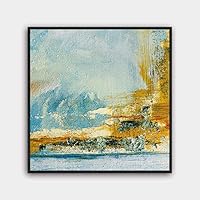 Framed Canvas Wall Art Modern Texture Painting Canvas Prints Home Artwork Decoration for Living Room,Bedroom - 16x16 inches
