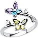 925 Sterling Silver Cubic Zirconia BUTTERFLY Adjustable Toe Ring