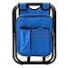Genenic Fishing Backpack Chair,Portable Camping Stool,Foldable Backpack Stool with Double Layer Oxford Fabric Cooler Bag for Fishing,Beach,Camping,House and Outing (Blue)