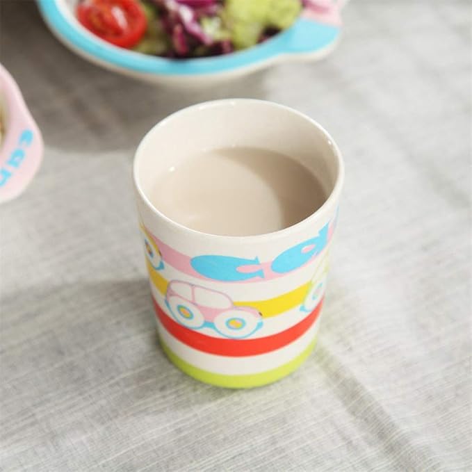 1 5pcs Enfants Vaisselle En Fibre De Bambou Lalimentation Du Bebe Animaux De Dessin Anime Pour Enfants Assiette Vaisselle Bol Fourchette Cuillere Tasse Pour Bebe Enfants Bebe Puericulture Vaisselle Atahari Com