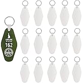 EFFIET 16pcs Motel Hotel Shape Sublimation Blank Keychains MDF Board Round Rhombus Vintage Ornaments Heat Transfer Keychains DIY Double-Sided Valentines Day Blank Ornaments