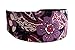 Soft Headband Sophisticated Purple and Cream Garden Over Black Cloth Headwrap