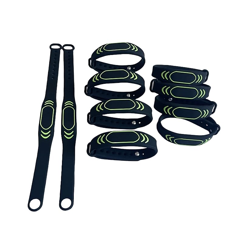 YARONGTECH M1 chip rfid 1k Adjustable Silicone Wristband Access 13.56MHZ Black (pack of 10)