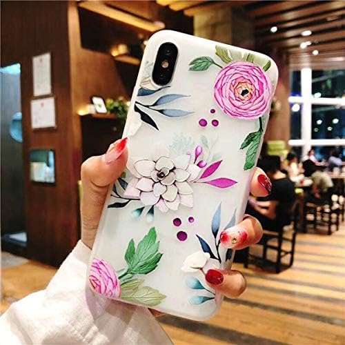 Compatible with iPhone Xs MAX Case for Girls, Floral Flower Cute Case Ultra-Thin Slim Soft TPU Silicone Cover Phone case for iPhone Xs MAX(Flower O)