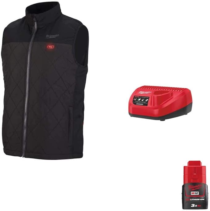 Milwaukee Heated Jacket Sleeveless M12 HBWP-0 Size L 4933464372 - Battery Charger 12V M12 C12 C 
