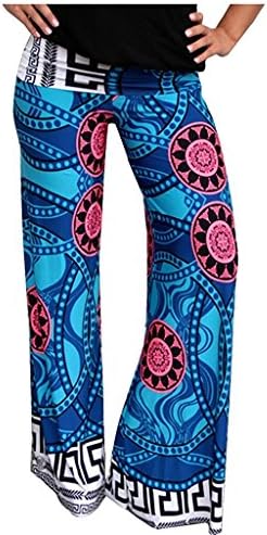 Women's Smocked Waist Baggy Bohemian Harem Loose Leg Pants