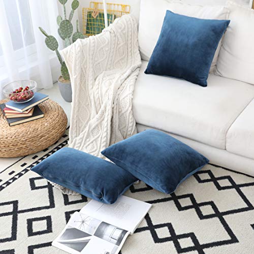 Home Brilliant Velvet Euro Sham Large Throw Pillows Cushion Cover