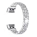 bayite Metal Bands Compatible Fitbit Charge 2, Replacement Accessories Bracelet, Silver Rhinestone