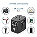Travel Adapter - 2000W International Power Adapter with High Speed 2.4A 4xUSB European Adapter- Dual Fuse Universal Power Adapter for EU, US, UK, AU Covers Over 150 Countries