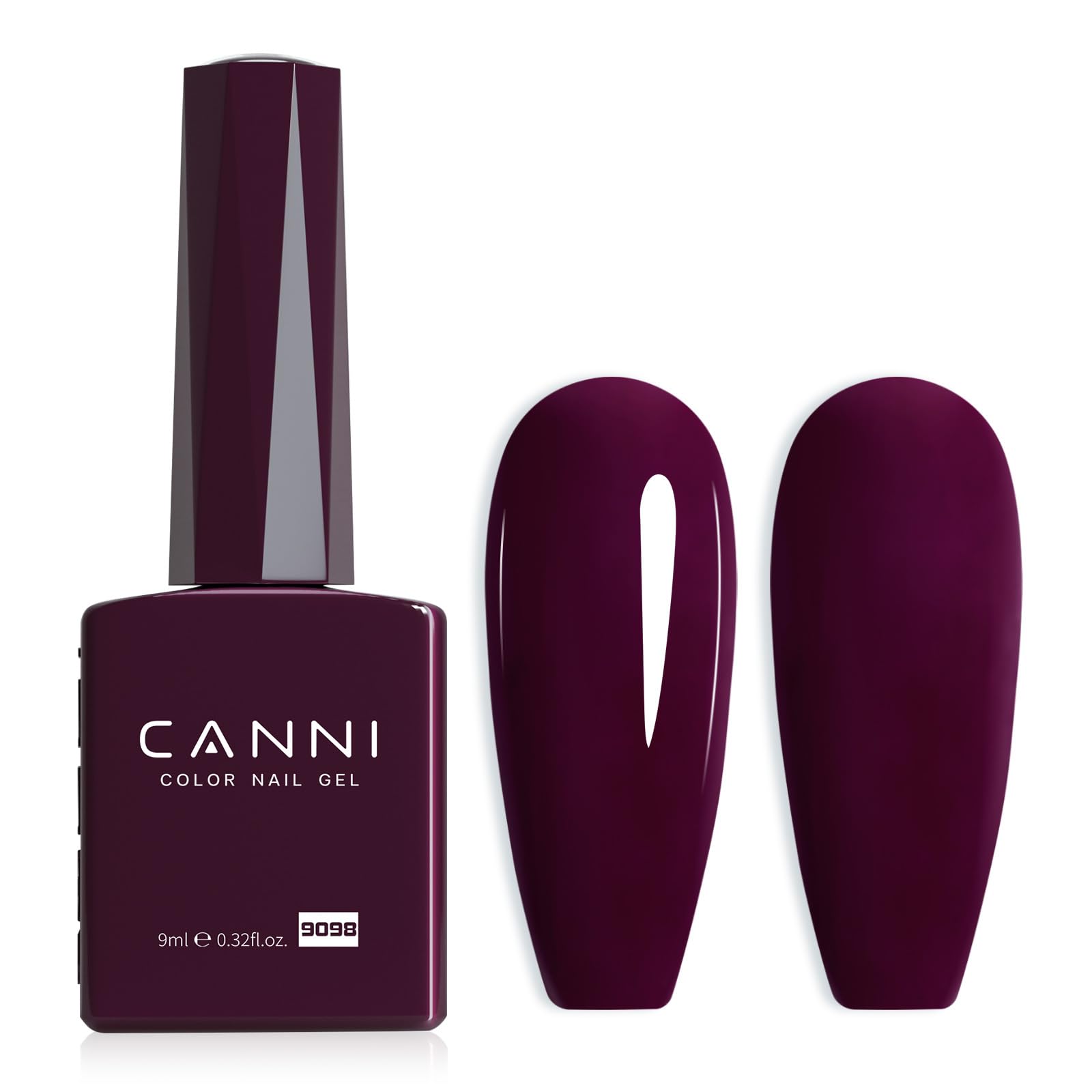 Photo 1 of CANNI Dark Red Purple Gel Nail Polish, 1Pcs Burgundy Red Purple Color Nail Polish High Gloss Manicure Salon DIY