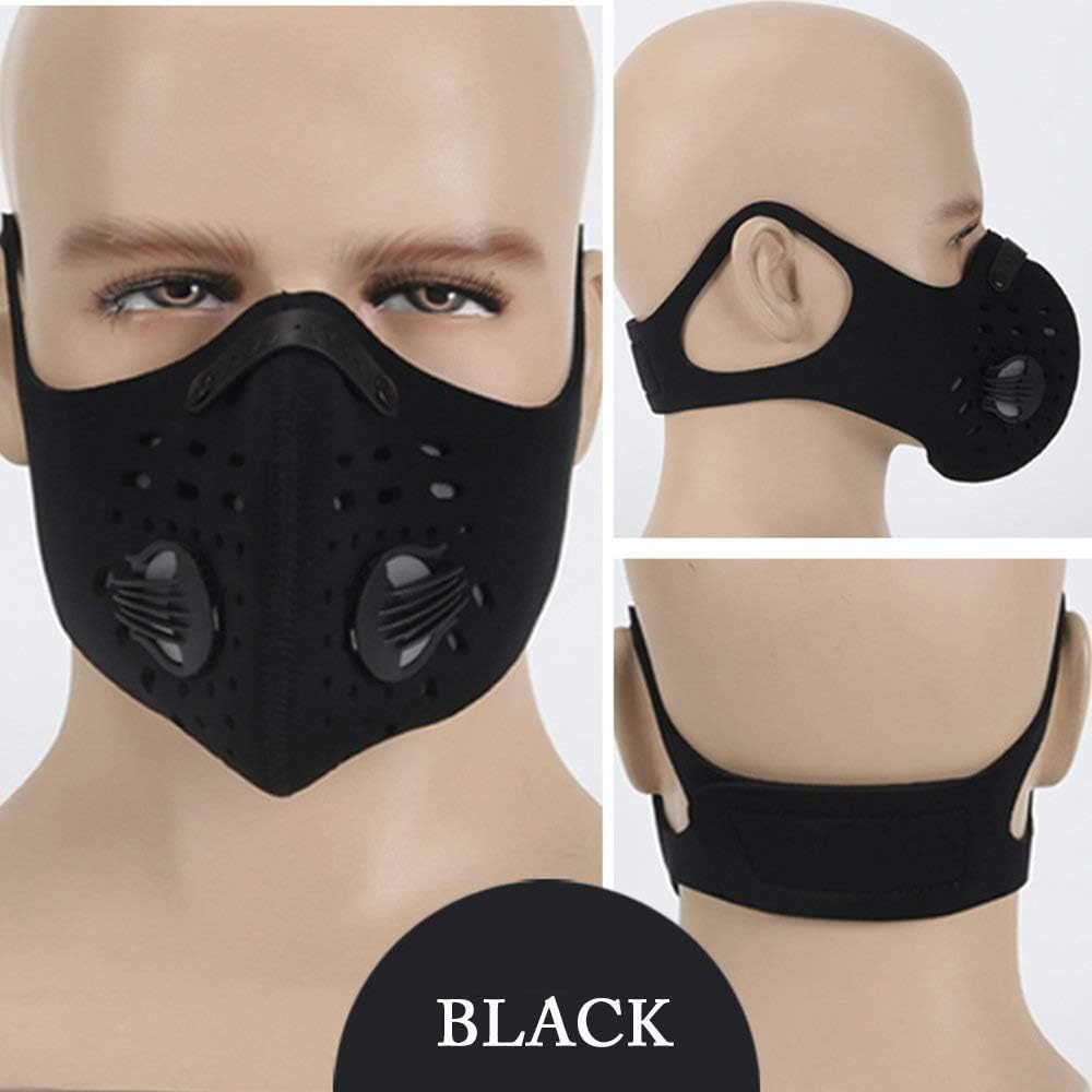 KN95 Dust Masks Full Face Mask with Free Adjustable Headgear N95 Mask Full Face Mask Dust Masks… (Black)