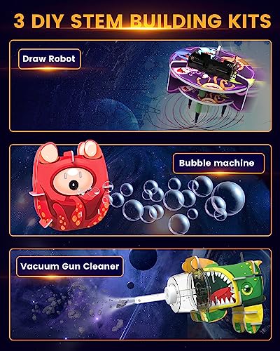 Japace 3-in-1 Science Kits for Kids Age 4-5-6-7-8, STEM Building Kits, Chemistry Sets, Physic Educational STEM Toys for Girls Boys, Cool Christmas Birthday Gifts for Boy
