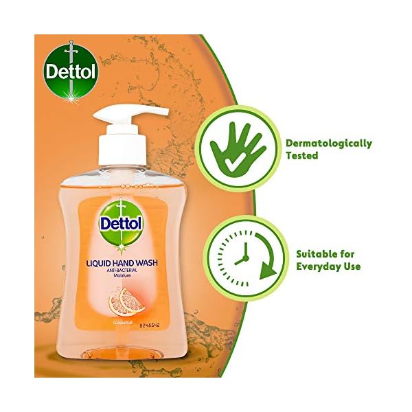 Dettol-Moisture-Antibacterial-Hand-Wash-Soap-Grapefruit-Dispensing-Pump-250-ml Dettol Moisture Anti Hand Wash Soap Dispensing Pump, 250 ml, Grapefruit, 1 Count