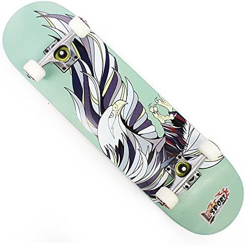 OneHype - Pro Complete Skateboard Eagle Claws Blue 31" x 8 inch Maple Wood Deck, Black Aluminum Trucks, Ultra Smooth ABEC 7 Bearings