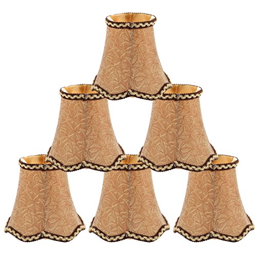 uxcell Chandelier Wall Ceiling Clip on Lamp Shades Light Cover 3x5.3x4.7 Inch, Set of 6 Gold Tone