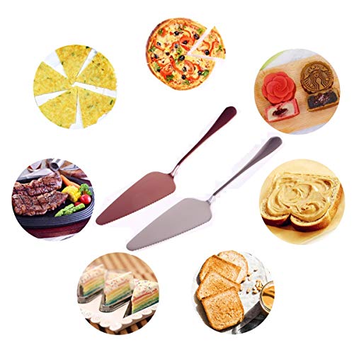 Ymeibe Silver Cake Server, Pack of 10, All In One Cutter & Server Set, Stainless Steel Cake Cutter with Fine Serrated Edge, Safe in Dishwasher - Thumbnail 6