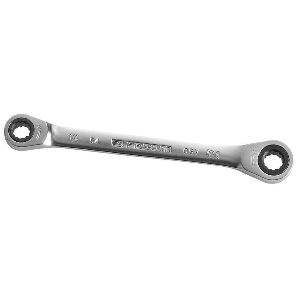 FACOM Ratchet Ring Spanner, 12 Point, 1/4 x 5/16, 1 Piece, 64.1/4X5/16