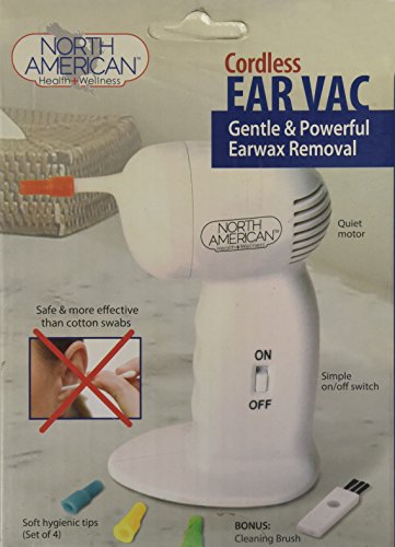 North American Health + Wellness Earwax Cleaner Remover Cordless Tool for Ear Wax, White