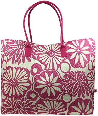 Tropical Fantasy Pink Woven Floral Tote Bag