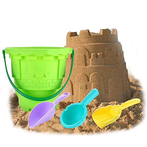 KEJIH Kids Beach Toys Set Sandbox Toys Basics Sand Toys Toddler Outdoor Pool Bath Play Set Soft Plastic Including Beach Bucket , Beach Shovel Tool Kit, Beach Molds Random for 4PCS - Thumbnail 5