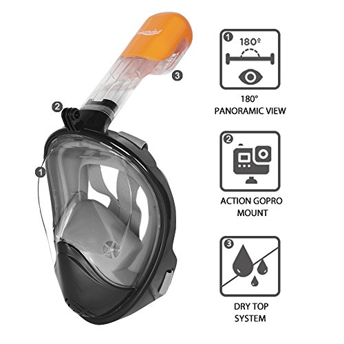 Swonder Snorkel Full Mask L/XL Black SWD001