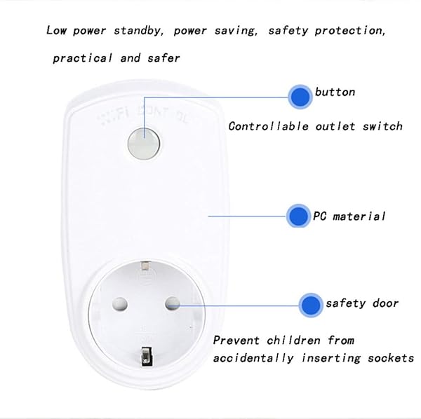 WiFi SteckdoseSmart WiFi WLAN Home Steckdose Intelligente Funksteckdose WiFi Adapter Switch Mit Timing Funktion Untersttzt Amazon Alexa