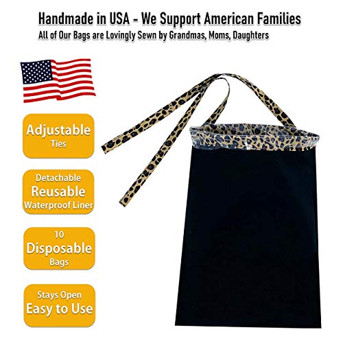 NeatCarBags Leopard Car Trash Bag Car Garbage Bag Hanging Front, Back Seat Headrest Console