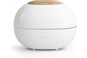White Oval Aromatherapy Essential Oil Diffuser with 7-Color LED Lights and Automatic Shut-Off, Home Ultrasonic, 100ml Samll E