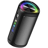 aowoka Portable Bluetooth Speaker, Wireless Speakers with Led Light(Black)