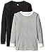 American Hawk Big Boys' 2 Pack: Long Sleeve Thermal Tops, Black/Charcoal Stripe Natural, 10/12