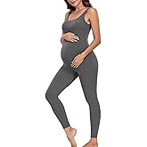Lataly Women's Maternity Bodysuit Pregnancy Jumpsuit Romper Shapewear Tank Top Leggings