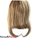 Rossy&Nancy 27/613 Blonde Mixed Brown Color Brazilian Human Hair Clip-in Hair Bangs Full Fringe Short Straight Hair Extension for women 6-8inch