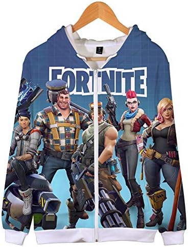 Merdbu Fortnite Hoodie Hooded Crewneck Zipper Sweatshirt for Boys Girls F 14