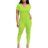 Aomice Lounge Sets for Women 2 Piece Summer Casual Jogger Workout Outfits Short Tops Long Pant Sweat suit leggings set