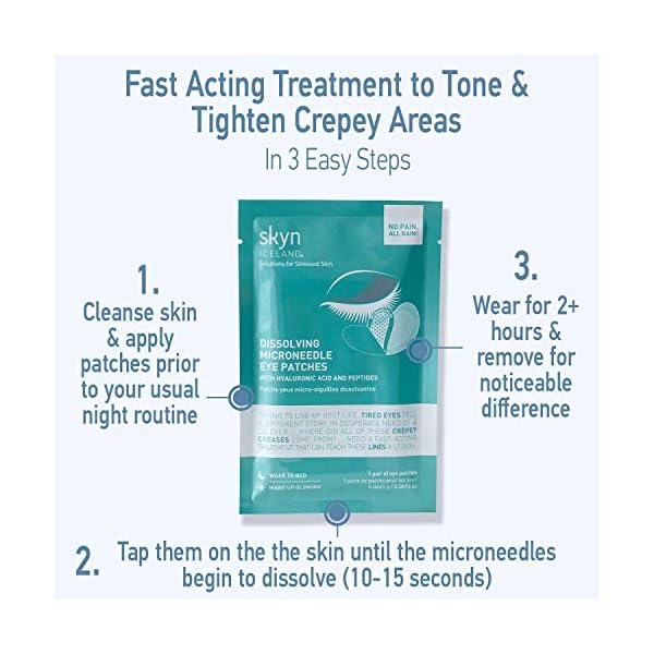 skyn ICELAND Dissolving Microneedle Eye Patches with Hyaluronic Acid & Peptides: to Hydrate, Firm and Smooth Fine Lines…