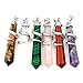 Top Plaza Snake Chakra Healing Pendants for Necklace, Natural Amethyst Rose Quartz Unakite, Opalite, Synthetic Golden Sand Malachite, 6pcs