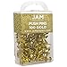 JAM PAPER Colorful Push Pins - Gold Pushpins - 100/Pack
