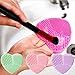 Misaky Silicone Fashion Egg Cleaning Glove MakeUp Washing Brush Silica Glove Scrubber Board Cosmetic Clean Tools (Hot Pink)
