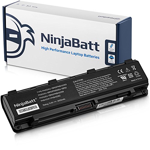 NinjaBatt Laptop Battery for Toshiba PA5024U-1BRS PA5026U-1BRS PA5025U-1BRS PABAS260 PA5023U-1BRS PABAS262 PA5027U-1BRS Satellite C850 C855 L850 P850 PABAS259 - High Performance [6 Cells/4400mAh/48wh]