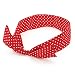 Red & White Polka Dot Spotty Wire Headscarf Headband Hair Band Retro 60s