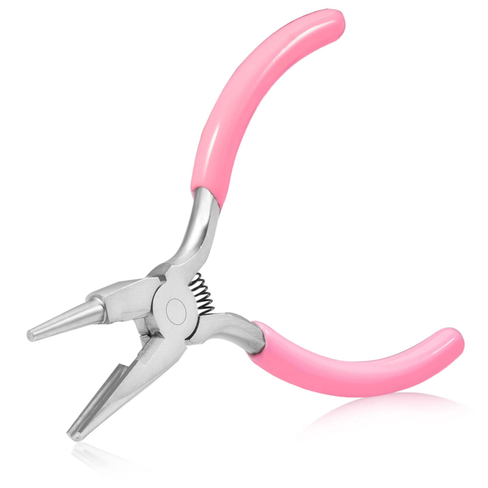 SPEEDWOX 5 Inch Round Nose Concave Pliers with Cutter - Wire Looping & Bending Pliers for Jewelry Making & DIY Projects
