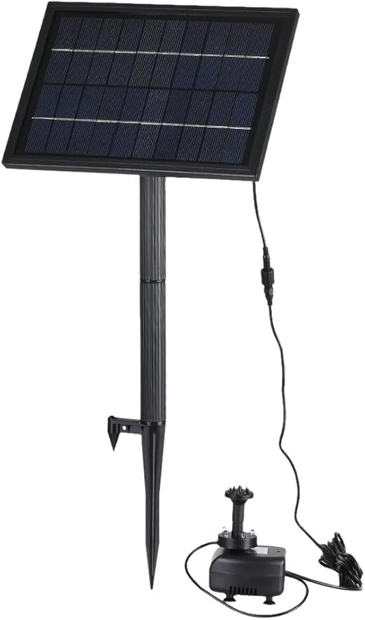 Anself 10V 5W Solar Power Fountain Pump with LED Light