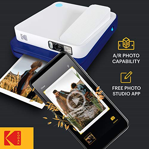 Zink KODAK Smile Classic Digital Instant Camera for 3.5 x 4.25 Zink Photo Paper - Bluetooth, 16MP Pictures (Blue)