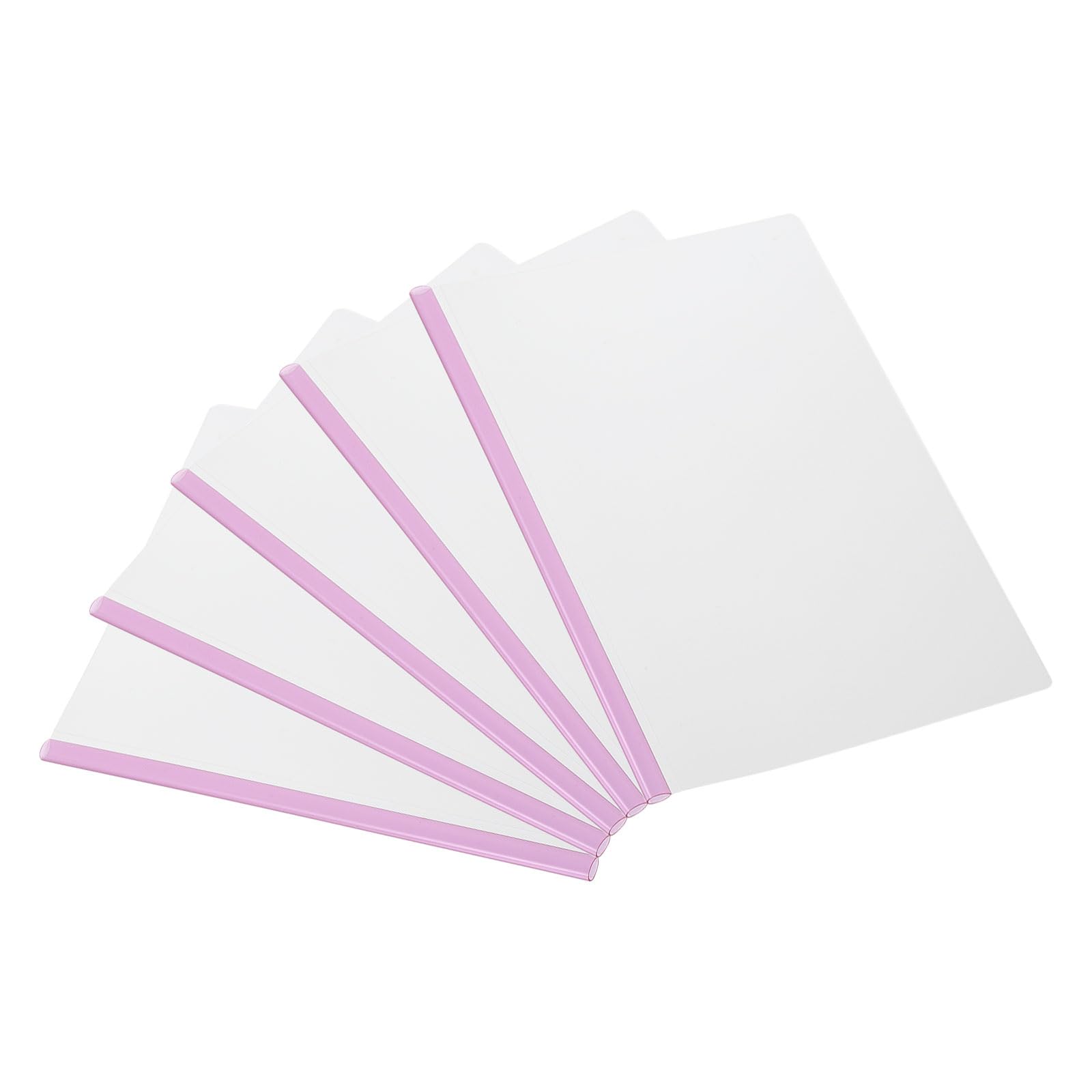 PATIKIL Clear Report Covers with Sliding Bar, 5 Pcs 8 mm Slide-Grip Resume Cover 50 Sheets Capacity, A4 Presentation Folders for File Resume, Red